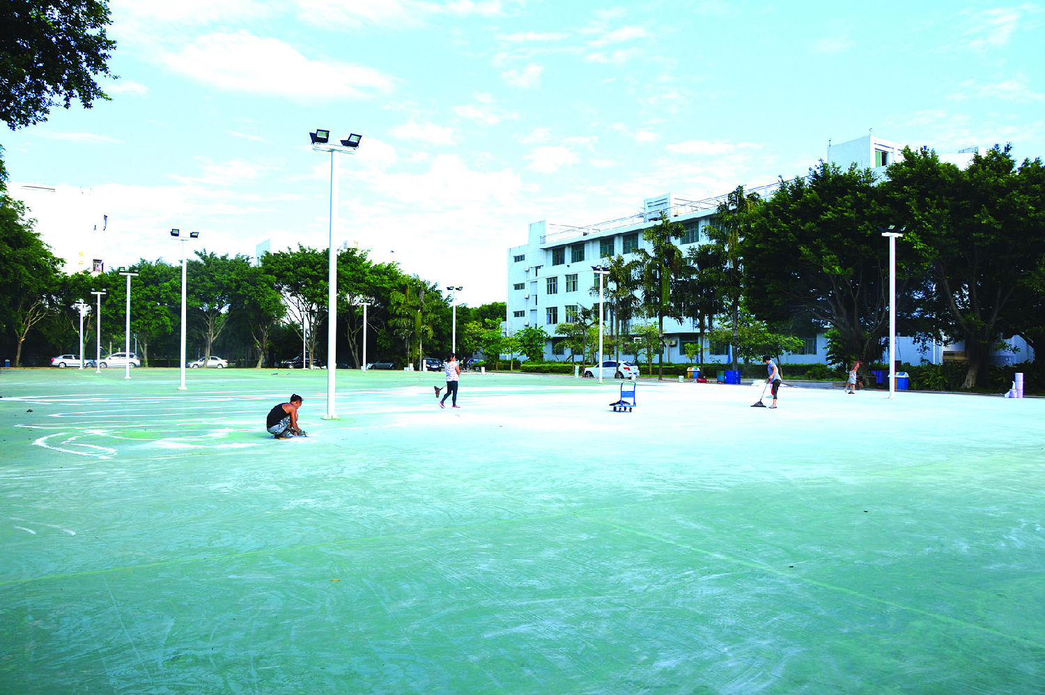 蚶江中学篮球场改造施工