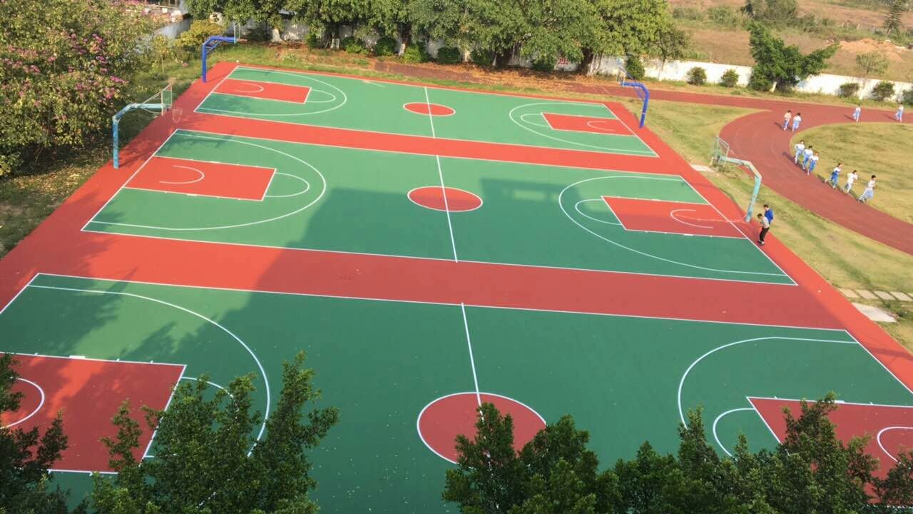 篮球场完工划线