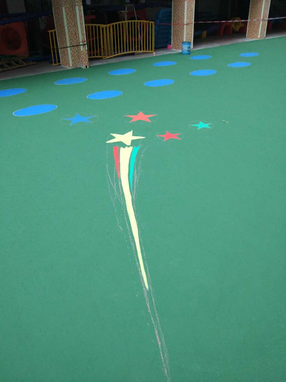 幼儿园水性地面涂料画图施工